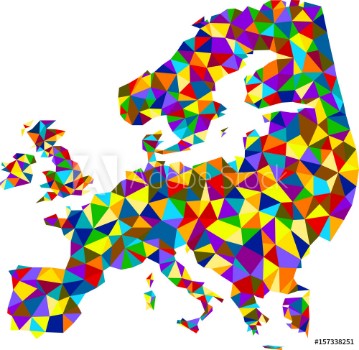 Picture of Colorful mosaic abstract Europe map